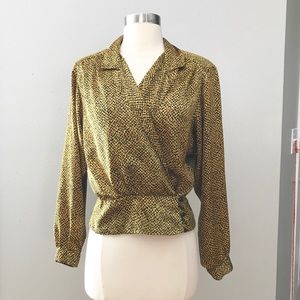Gold & Black Vintage 80’s Blouse